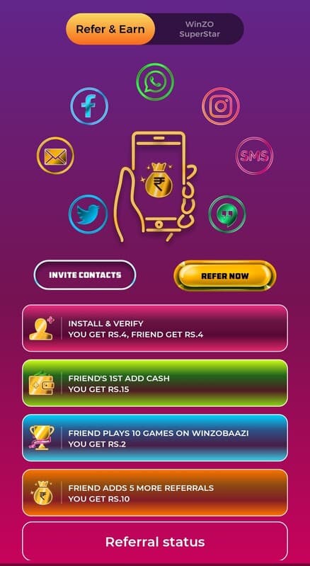 تنزيل برنامج WinZo مهكر للاندرويد Apk أخر إصدار 2026 مجانا تنزيل برنامج WinZo مهكر للاندرويد Apk أخر إصدار 2026 مجانا