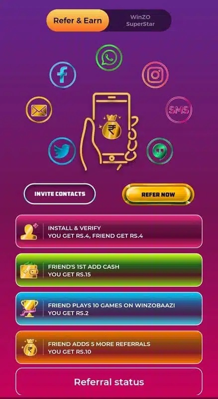 تنزيل برنامج WinZo مهكر للاندرويد Apk أخر إصدار 2026 مجانا تنزيل برنامج WinZo مهكر للاندرويد Apk أخر إصدار 2026 مجانا