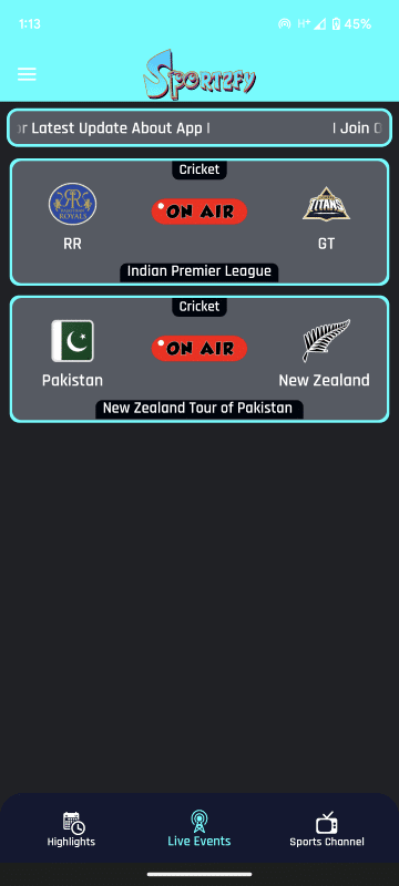تحميل تطبيق Sportzfy Tv مهكر للاندرويد Apk أخر إصدار 2026 مجانا تحميل تطبيق Sportzfy Tv مهكر للاندرويد Apk أخر إصدار 2026 مجانا