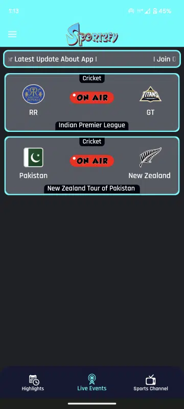 تحميل تطبيق Sportzfy Tv مهكر للاندرويد Apk أخر إصدار 2026 مجانا تحميل تطبيق Sportzfy Tv مهكر للاندرويد Apk أخر إصدار 2026 مجانا