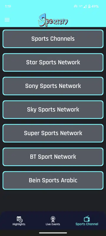 تحميل تطبيق Sportzfy Tv مهكر للاندرويد Apk أخر إصدار 2026 مجانا تحميل تطبيق Sportzfy Tv مهكر للاندرويد Apk أخر إصدار 2026 مجانا