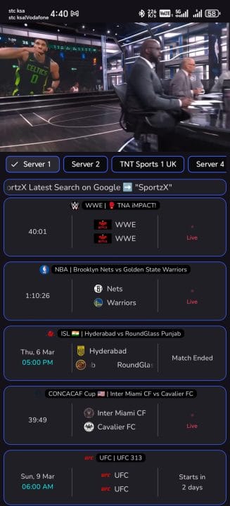تحميل تطبيق SportzX Live TV مهكر للاندرويد Apk أخر إصدار 2026 مجانا تحميل تطبيق SportzX Live TV مهكر للاندرويد Apk أخر إصدار 2026 مجانا