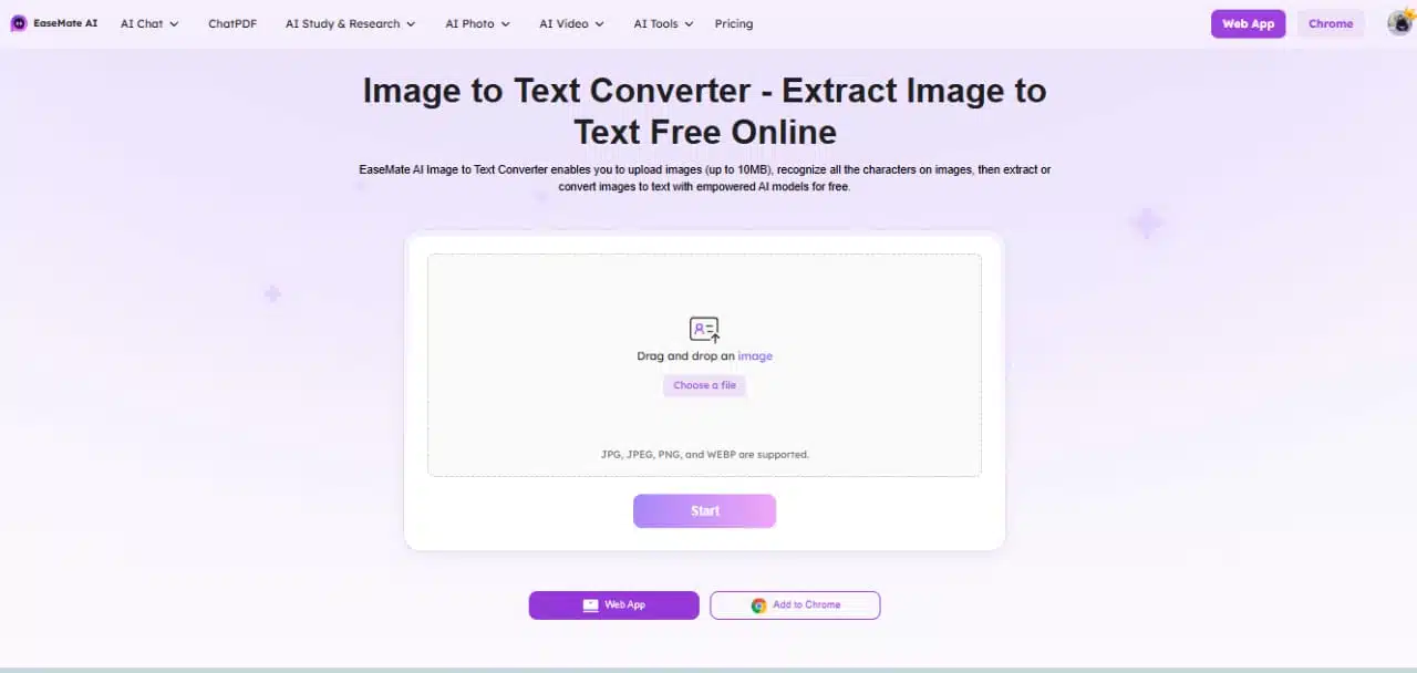 تحويل الصور إلى نص بسهولة في ثلاث نقرات مع EaseMate AI تحويل الصور إلى نص بسهولة في ثلاث نقرات مع EaseMate AI