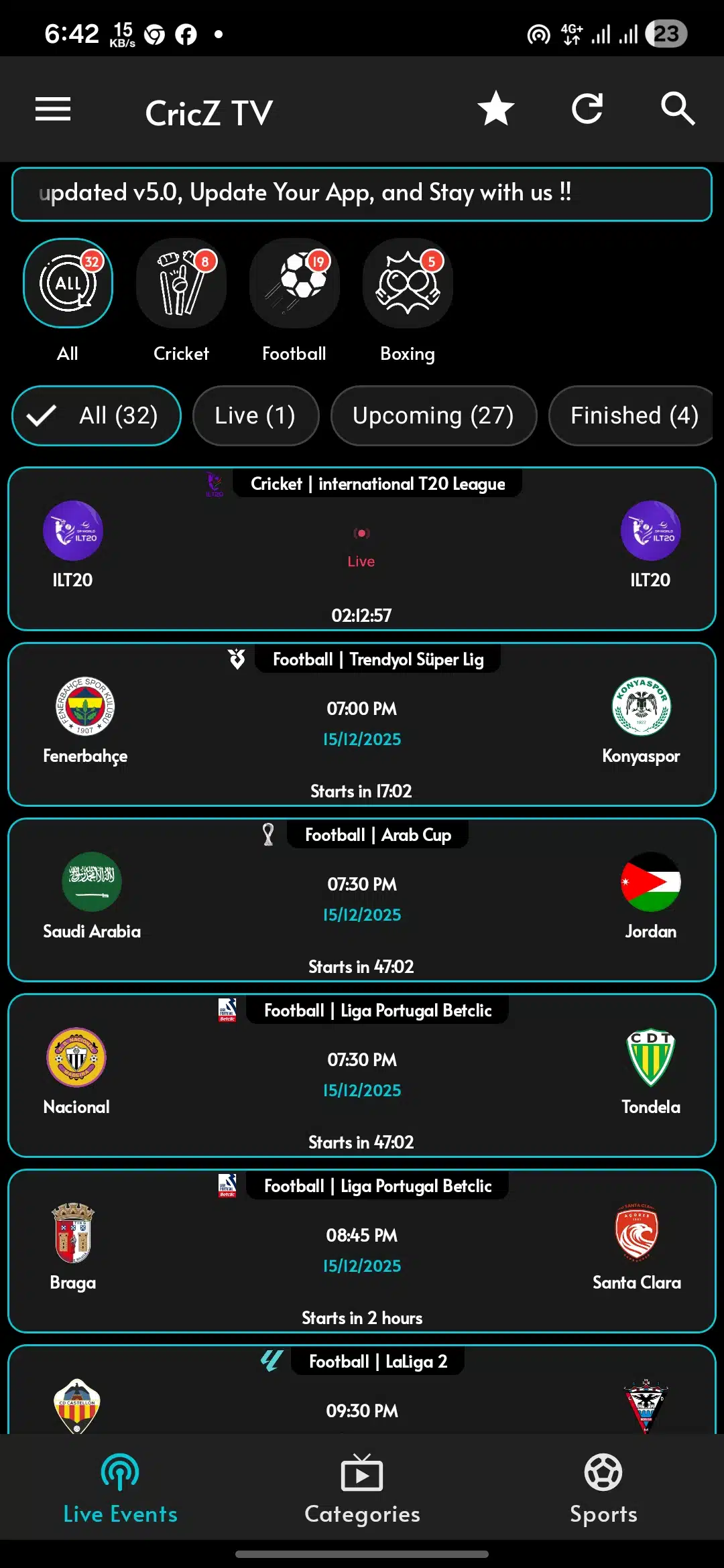 تحميل تطبيق CricZ Tv مهكر للاندرويد Apk أخر إصدار 2026 مجانا تحميل تطبيق CricZ Tv مهكر للاندرويد Apk أخر إصدار 2026 مجانا