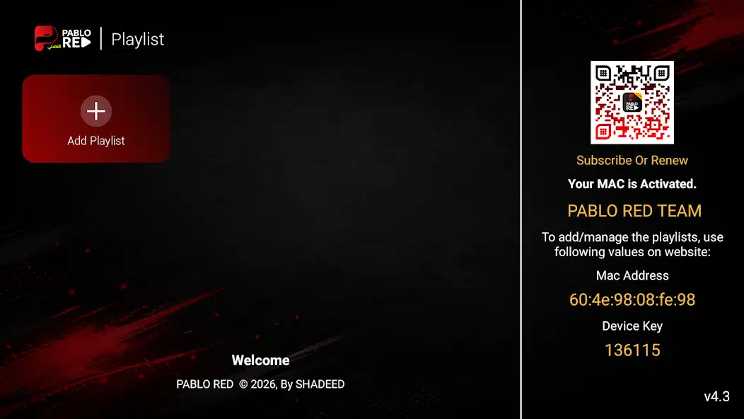 تحميل تطبيق بابلو تيفي Pablo TV RED مهكر Apk مع كود التفعيل للاندرويد أخر إصدار 2026 مجانا تحميل تطبيق بابلو تيفي Pablo TV RED مهكر Apk مع كود التفعيل للاندرويد أخر إصدار 2026 مجانا