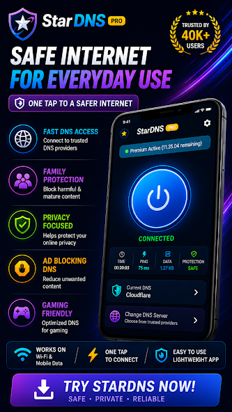 تحميل تطبيق StarDNS مهكر للاندرويد Apk أخر إصدار 2026 مجانا تحميل تطبيق StarDNS مهكر للاندرويد Apk أخر إصدار 2026 مجانا